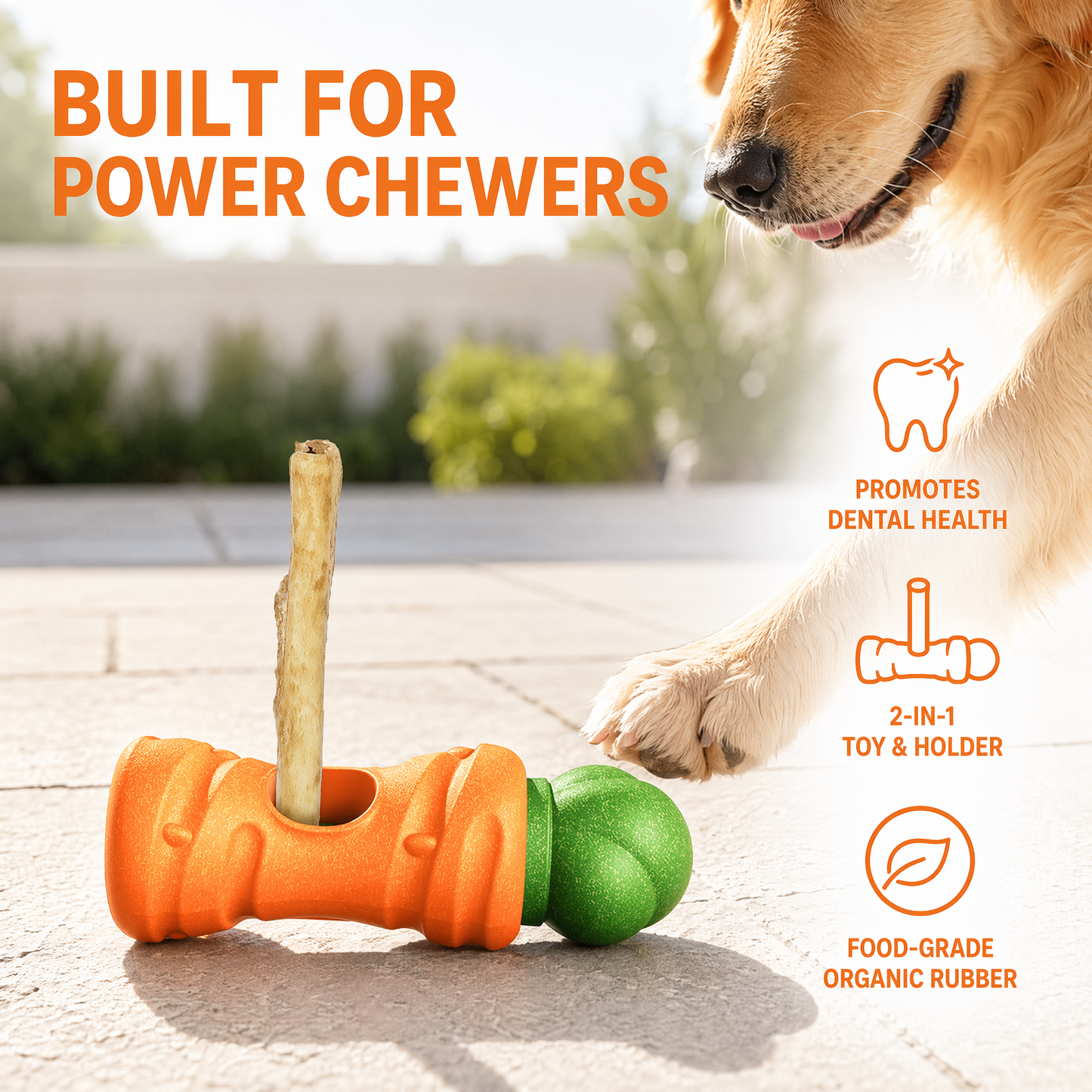 Dog Bully Stick Holder – Safe Chew Toy for Aggressive Chewers, Fun Carrot Design, Prevents Choking, Long-Lasting Treat Time, Ideal for Small to Large Dogs (Carrot Style-7in)