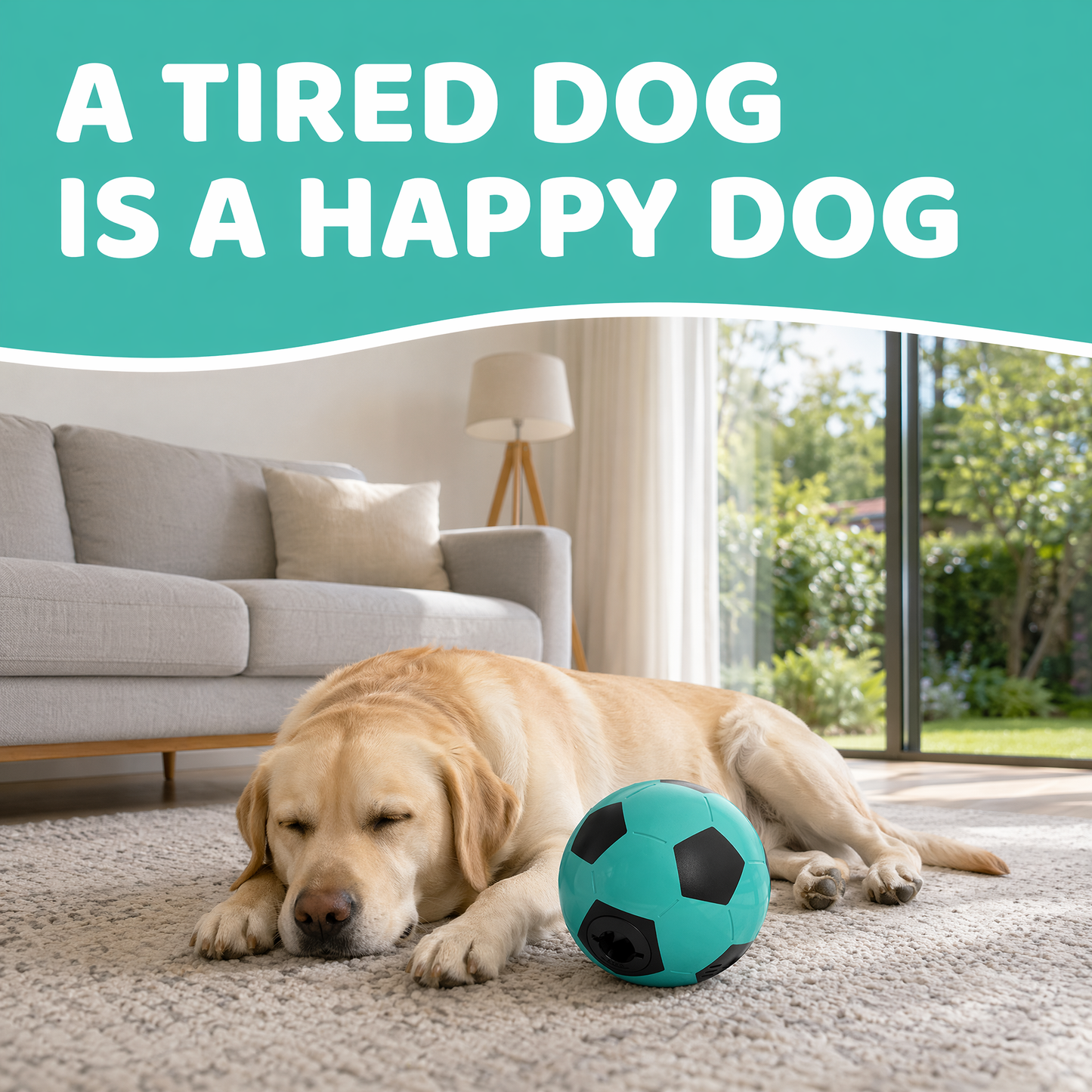 Interactive Dog Toys Treat Dispensers - Giggle Squeaky Dog Soccer Ball Rewards Puzzle to Keep Them Busy, Mental Stimulation Enrichment Food Dispensing for Small Medium Large Breeds, Blue