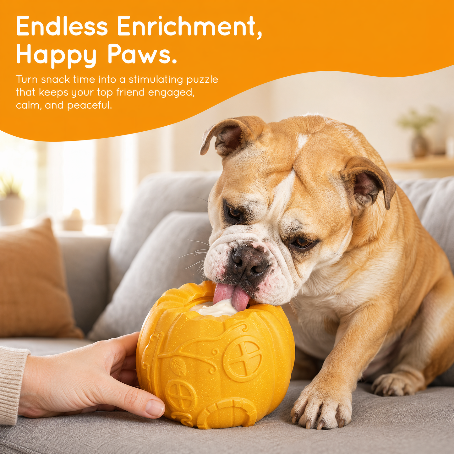 Dog Treat Toys, Pumpkin-Shaped Dog Treat Ball, Dog Frozen Treat Toy with 2 Freeze Bowls, Dog Toy Treat Dispenser, Dog Enrichment Toys, Fillable Slow Feeder and Lick Bowl for Dogs Set