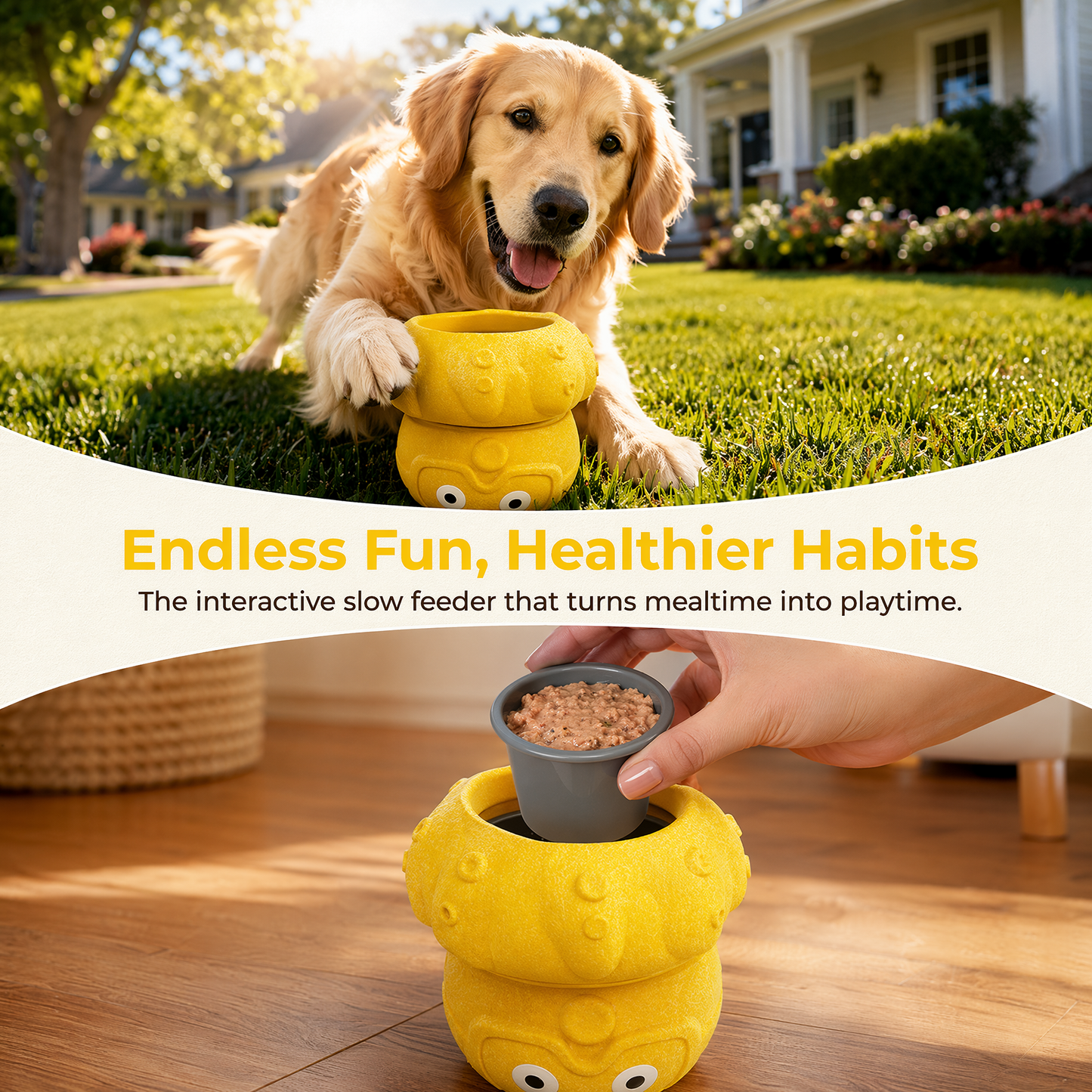 3-in-1 Dog Frozen Treat Ball, Large Size, No-Transfer Fill & Freeze Lick Cup, Treat Dispenser & Tough Chew Toy, Long-Lasting Enrichment Toy for Dogs