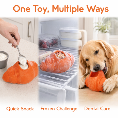 Durable Frozen Dog Chew Toy for Aggressive Chewers,Interactive Treat Dispensing Toy for Crate Training & Anxiety Relief,Food-Grade Nylon, Coffee Wood Fiber, Easy to Clean,For Medium & Large Dogs