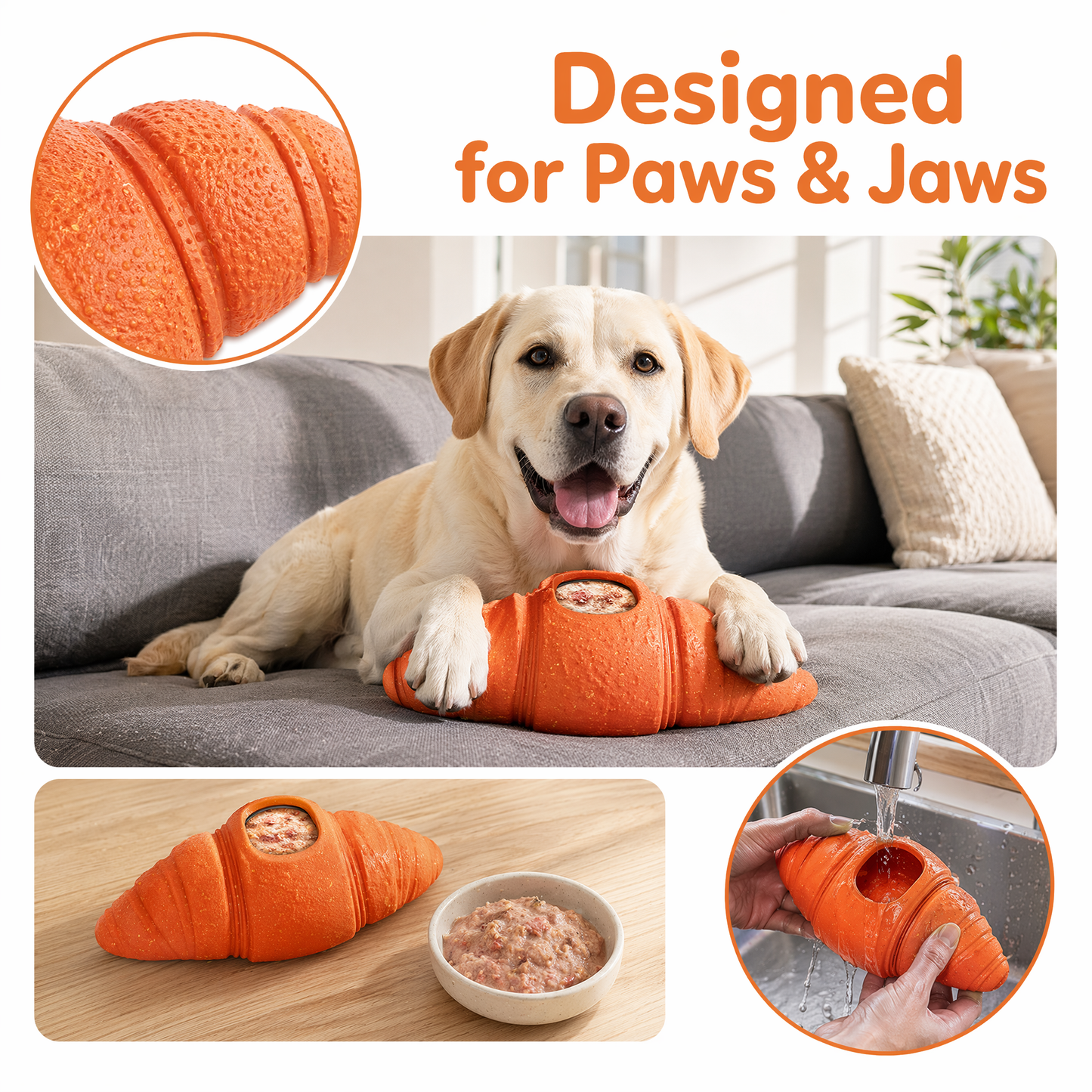 Durable Frozen Dog Chew Toy for Aggressive Chewers,Interactive Treat Dispensing Toy for Crate Training & Anxiety Relief,Food-Grade Nylon, Coffee Wood Fiber, Easy to Clean,For Medium & Large Dogs
