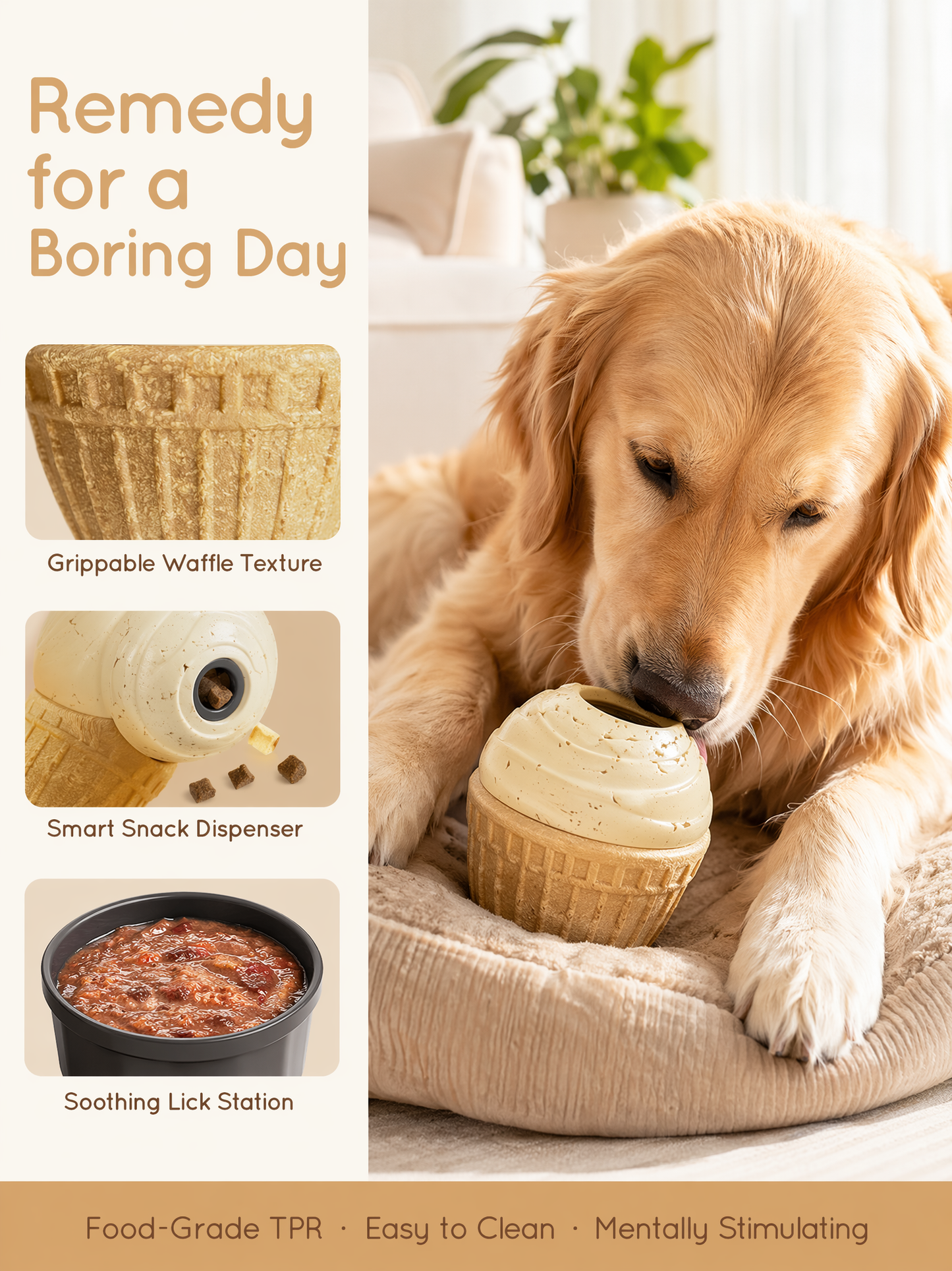 Indestructible Frozen Treat Dispenser Dog Chew Toy, Interactive Enrichment Dog Toy for Small Medium Large Dogs.Dog Puzzle Toy for Indoor Outdoor Play