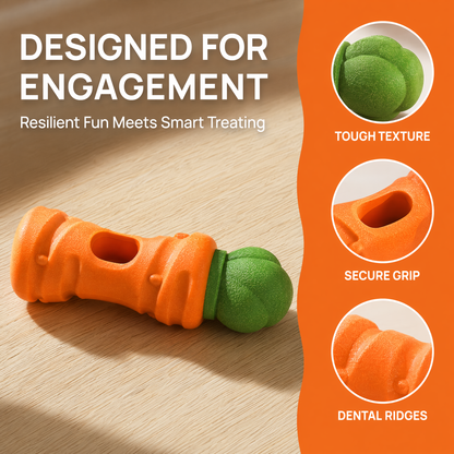 Dog Bully Stick Holder – Safe Chew Toy for Aggressive Chewers, Fun Carrot Design, Prevents Choking, Long-Lasting Treat Time, Ideal for Small to Large Dogs (Carrot Style-7in)