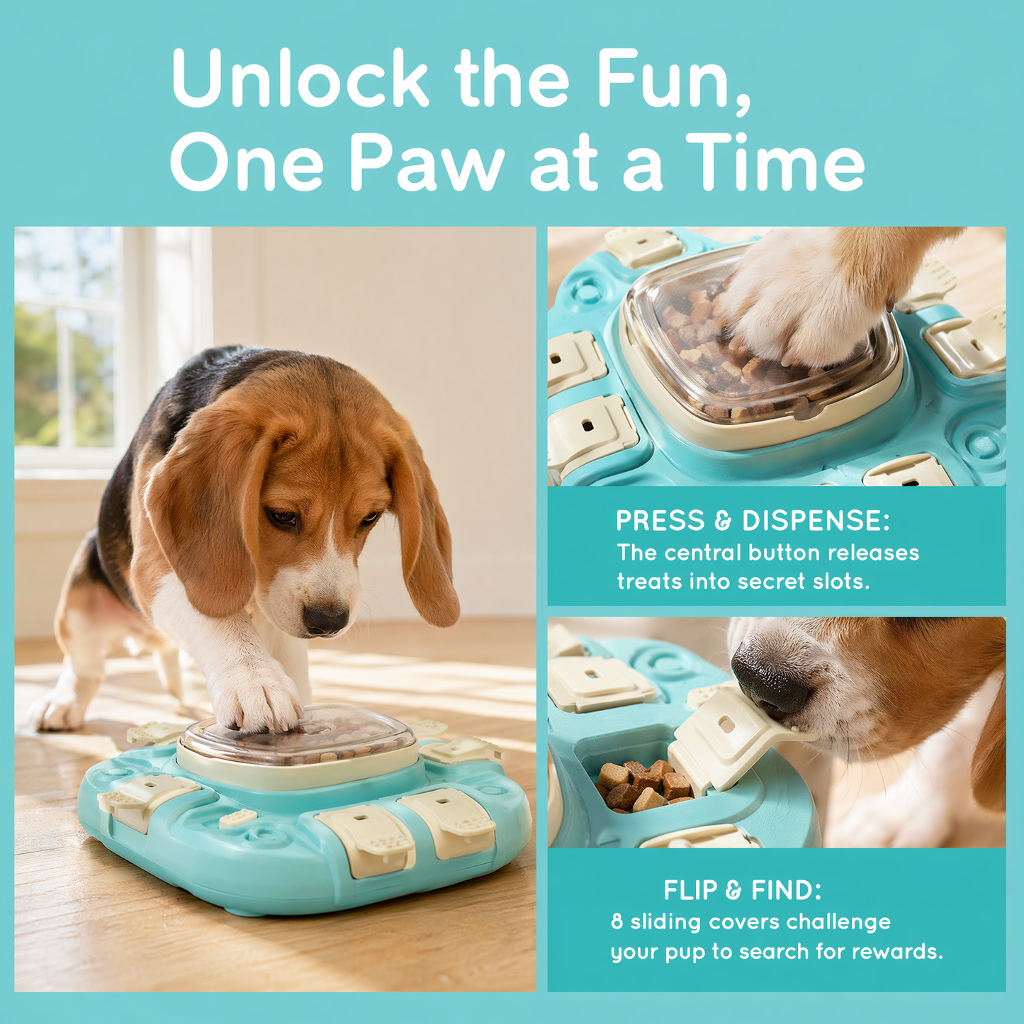 Slow Feeder Dog Bowl & Interactive Puzzle Toy - 3-in-1 Mental Stimulation Game with Treat Dispenser | Non-Slip Durable Design for Small Medium Large Dogs | Anti-Choking Food Maze & Easy Cle