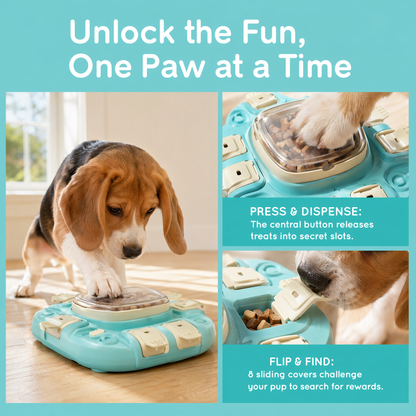 Slow Feeder Dog Bowl & Interactive Puzzle Toy - 3-in-1 Mental Stimulation Game with Treat Dispenser | Non-Slip Durable Design for Small Medium Large Dogs | Anti-Choking Food Maze & Easy Cle