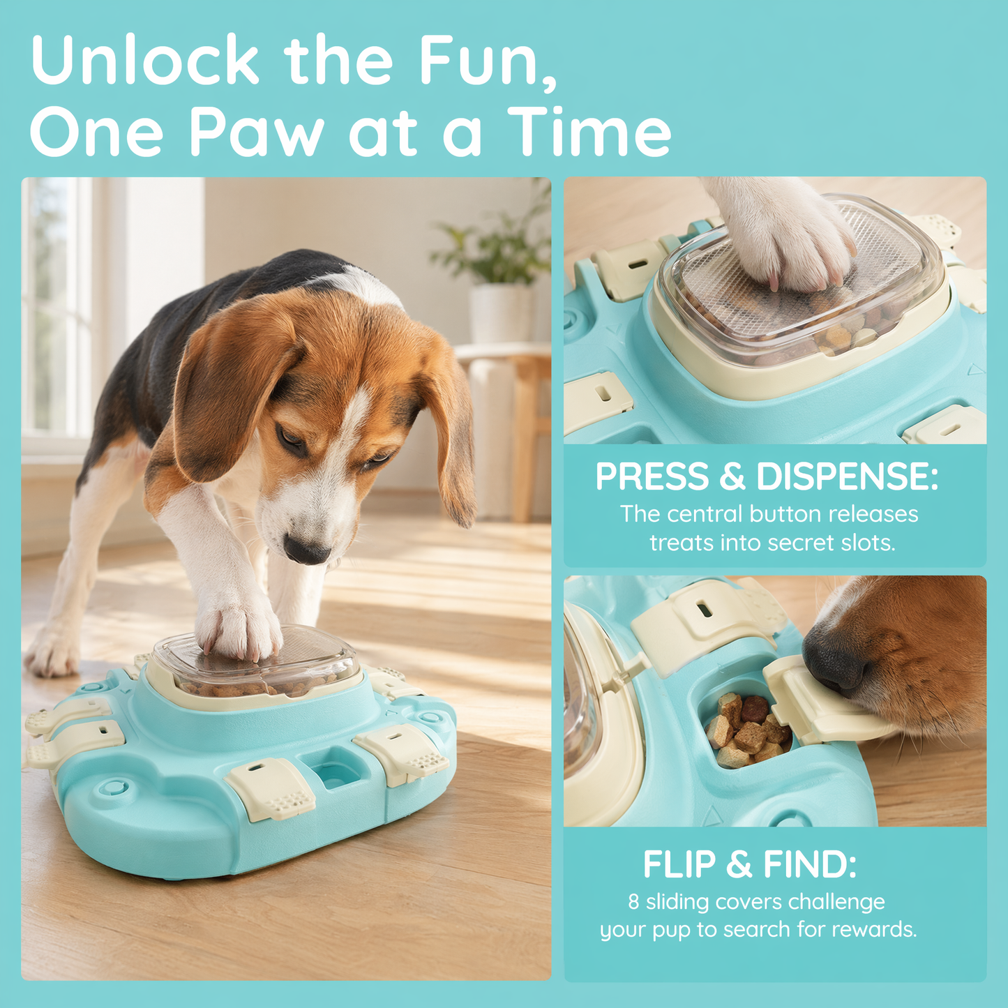 Slow Feeder Dog Bowl & Interactive Puzzle Toy - 3-in-1 Mental Stimulation Game with Treat Dispenser | Non-Slip Durable Design for Small Medium Large Dogs | Anti-Choking Food Maze & Easy Cle