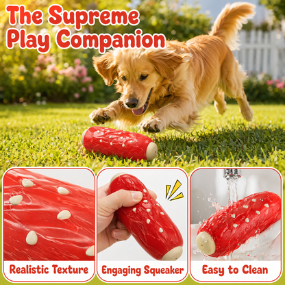 Dog Chew Toys for Aggressive-Chewers - Indestructible Dog Toy for Aggressive Chewer，Tough Chew Toys for Dogs （Rubber Red Meat Stick）