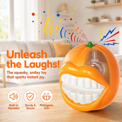 Large Size Orange Squeaky Dog Toy for Medium/Large Dogs Breed Aggressive Chewers Durable Bouncy Squeak Ball