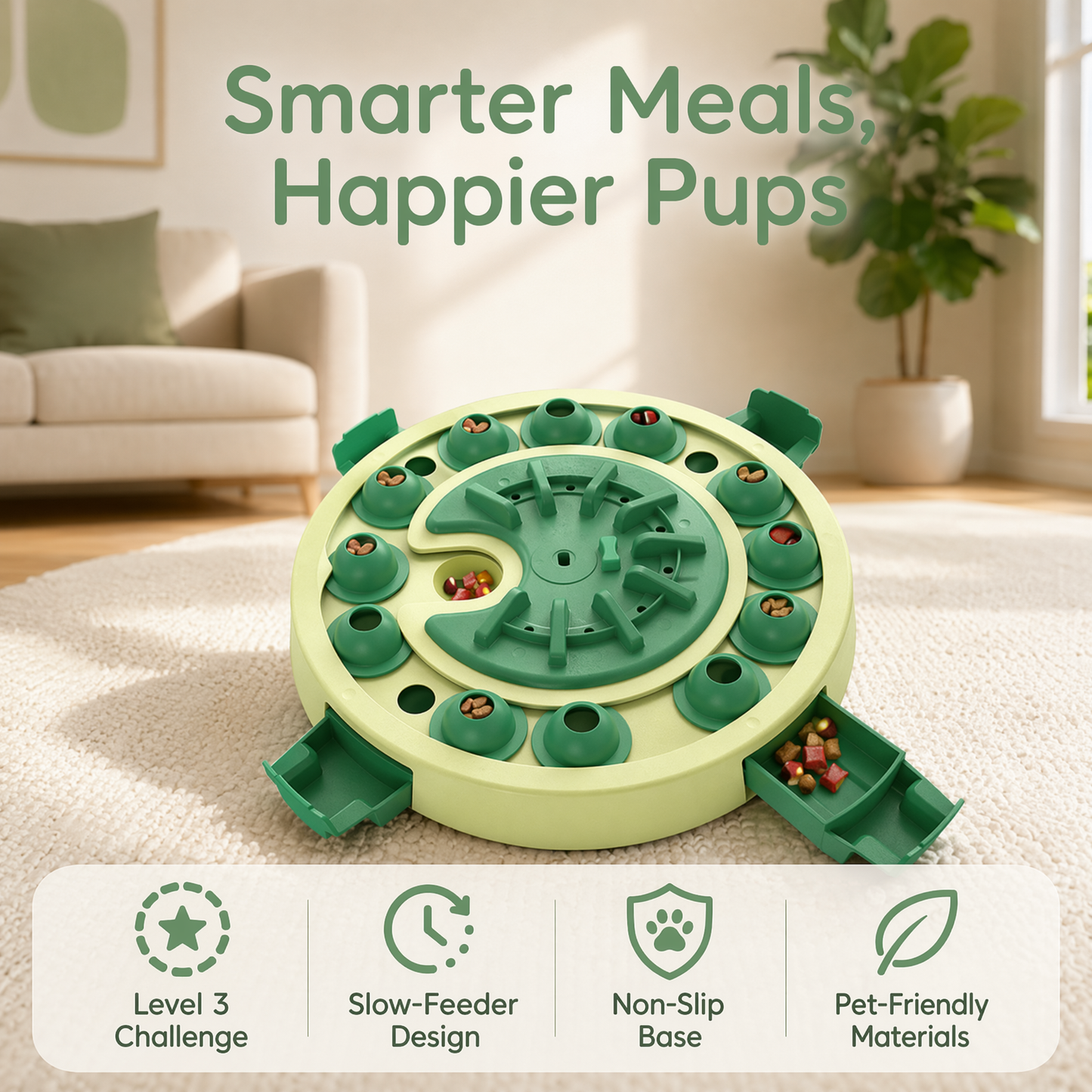 Dog Puzzle Toy, Large Size, 3 Levels of Step-by-Step Challenge, 4 Ways to Play Beginner to Advanced Slow Feeder & Mental Stimulation for Smart Dogs Enrichment Toys