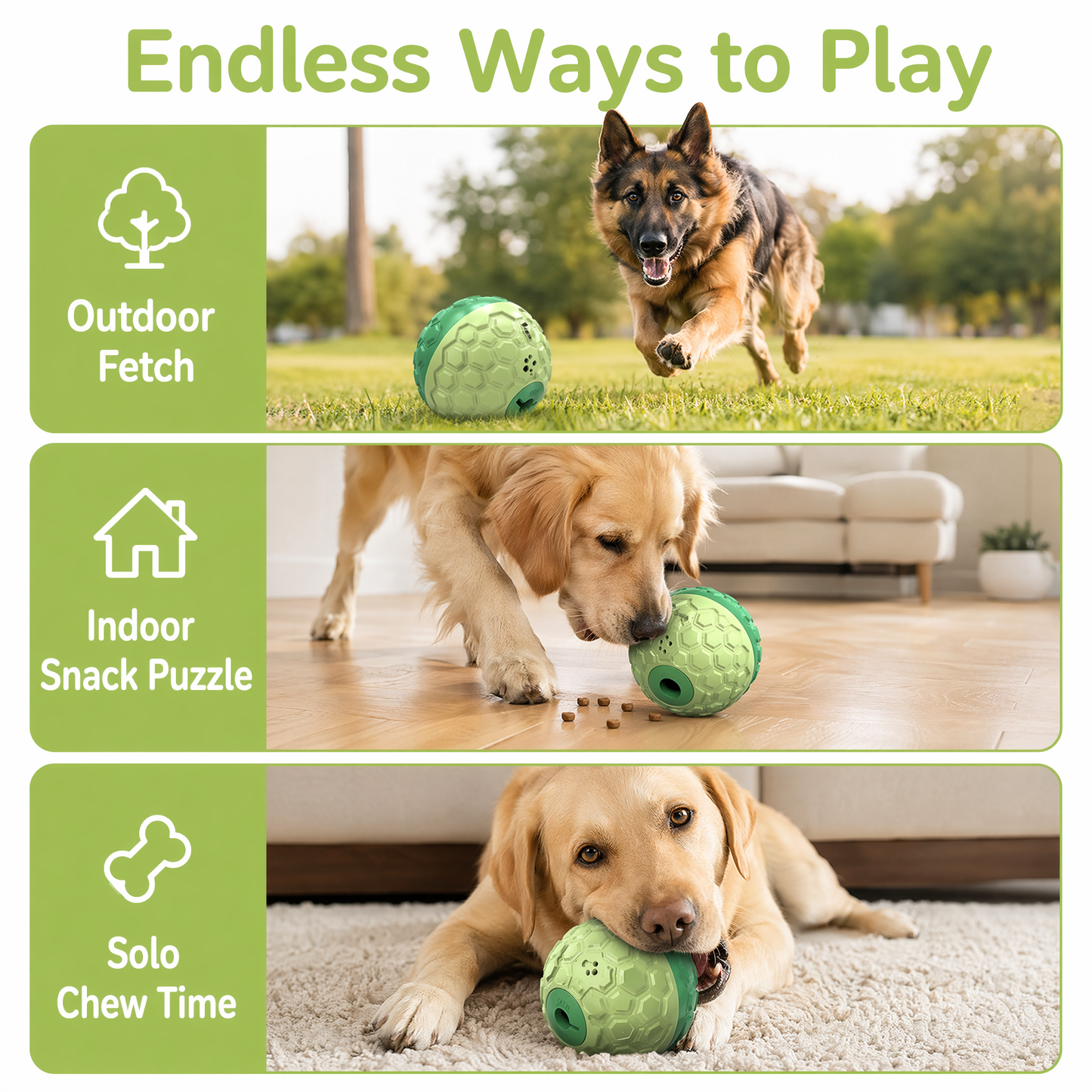 Dog Treat Dispenser, XL-Size, Wobble Giggle Ball, Roll Herding Egg, Tough Chew Toy for Large Aggressive Chewers, Interactive Indoor & Outdoor Play