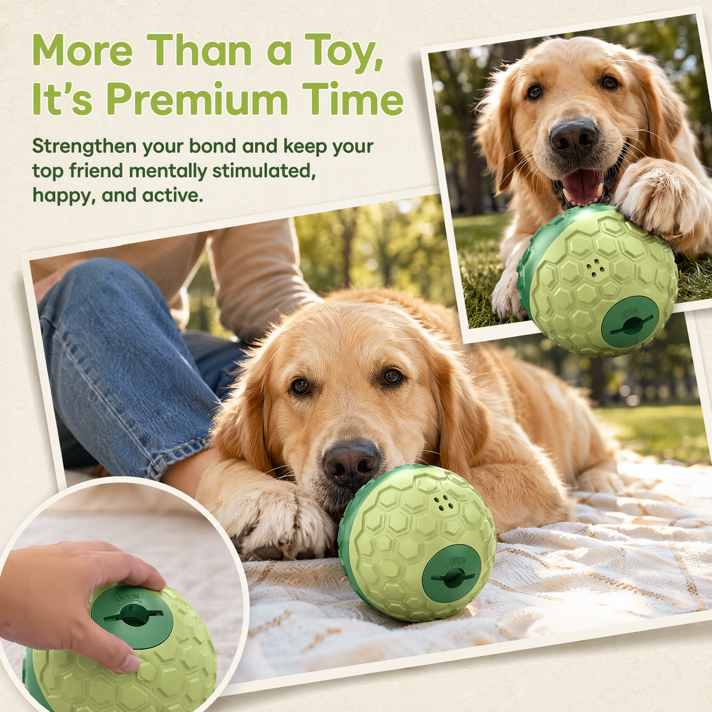 Dog Treat Dispenser, XL-Size, Wobble Giggle Ball, Roll Herding Egg, Tough Chew Toy for Large Aggressive Chewers, Interactive Indoor & Outdoor Play