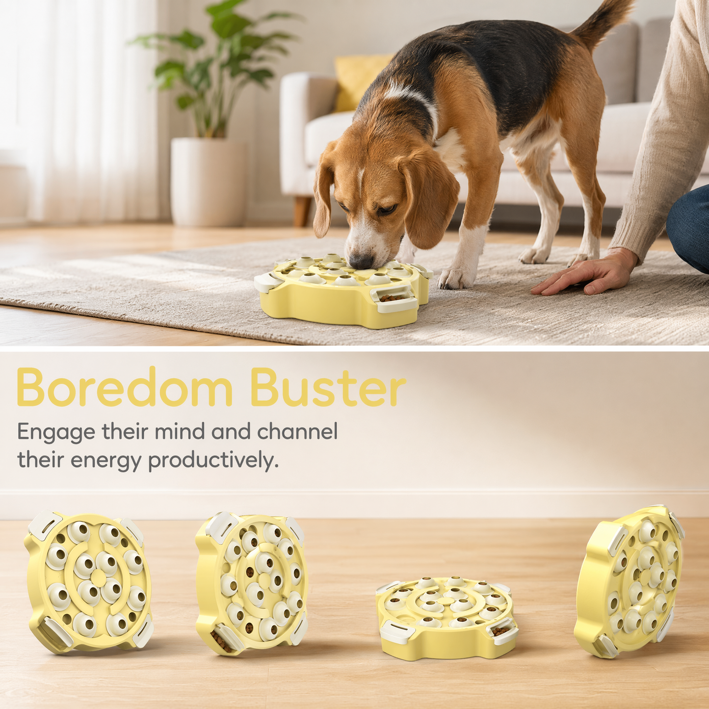 Level 2-in-1 Dog & Cat Puzzle Toy, Mental Stimulation for Dogs Indoor | XL Size, 2-Level puzzle adds mental stimulation for dogs and cats through sniffing, pawing, and reward-based play.