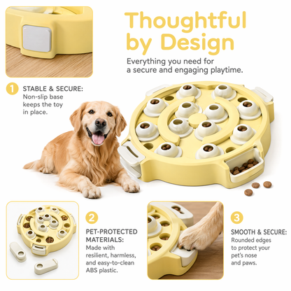 Level 2-in-1 Dog & Cat Puzzle Toy, Mental Stimulation for Dogs Indoor | XL Size, 2-Level puzzle adds mental stimulation for dogs and cats through sniffing, pawing, and reward-based play.