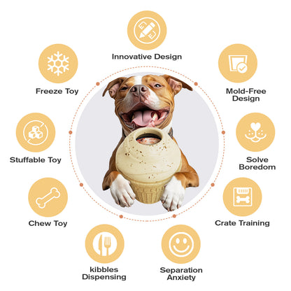 Indestructible Frozen Treat Dispenser Dog Chew Toy, Interactive Enrichment Dog Toy for Small Medium Large Dogs.Dog Puzzle Toy for Indoor Outdoor Play