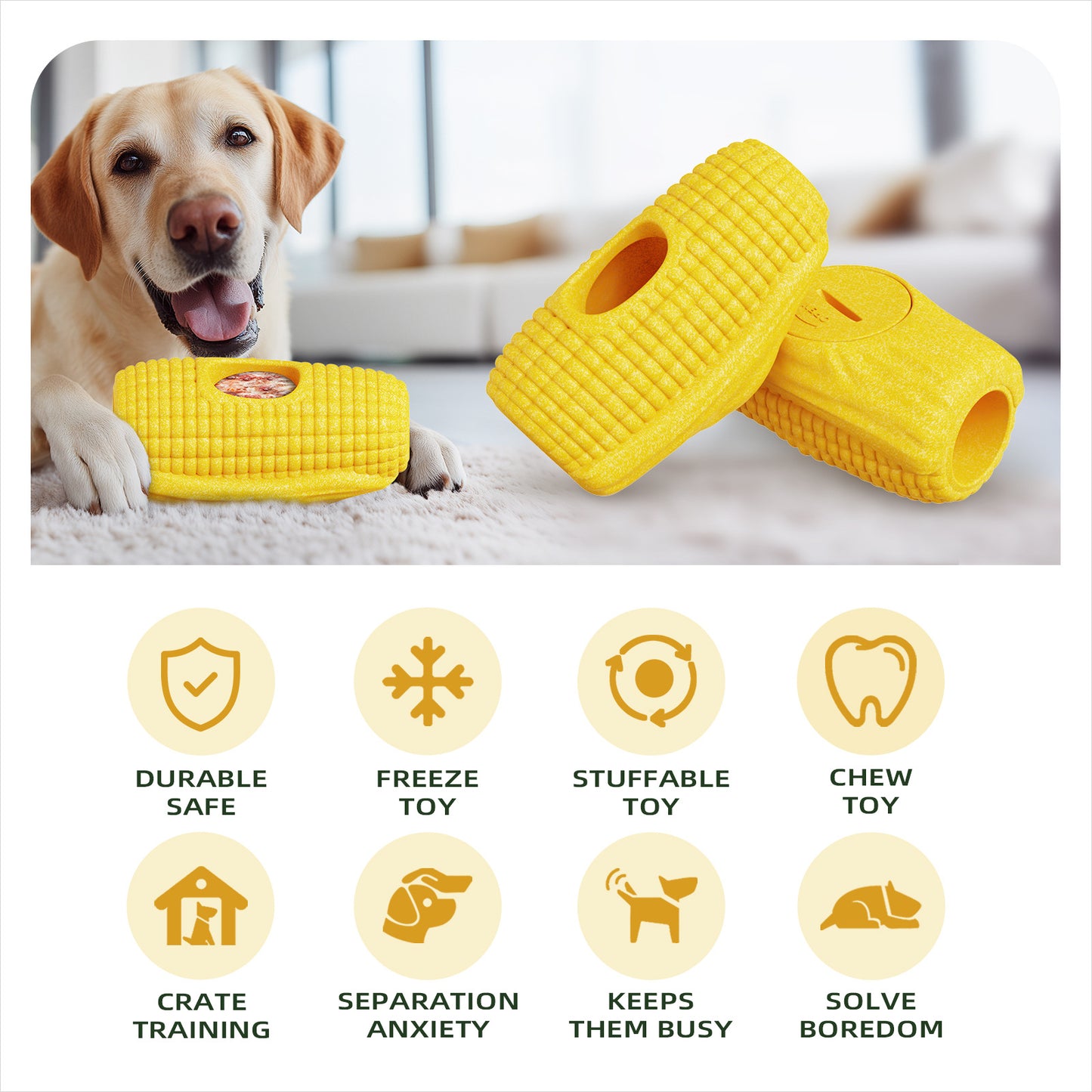 Dog Frozen Treat Toys to Keep Them Busy - Interactive Dog Puzzle Toys with Frozen Mold, Indestructible Aggressive Chew Toys for Large Dogs, Food Grade-Easy to Clean-Reduce Anxiety-Safe Chewing