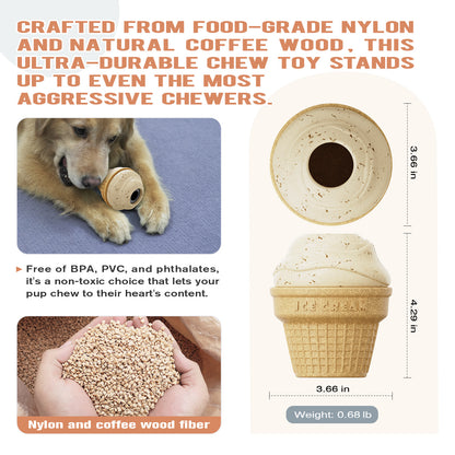 Indestructible Frozen Treat Dispenser Dog Chew Toy, Interactive Enrichment Dog Toy for Small Medium Large Dogs.Dog Puzzle Toy for Indoor Outdoor Play