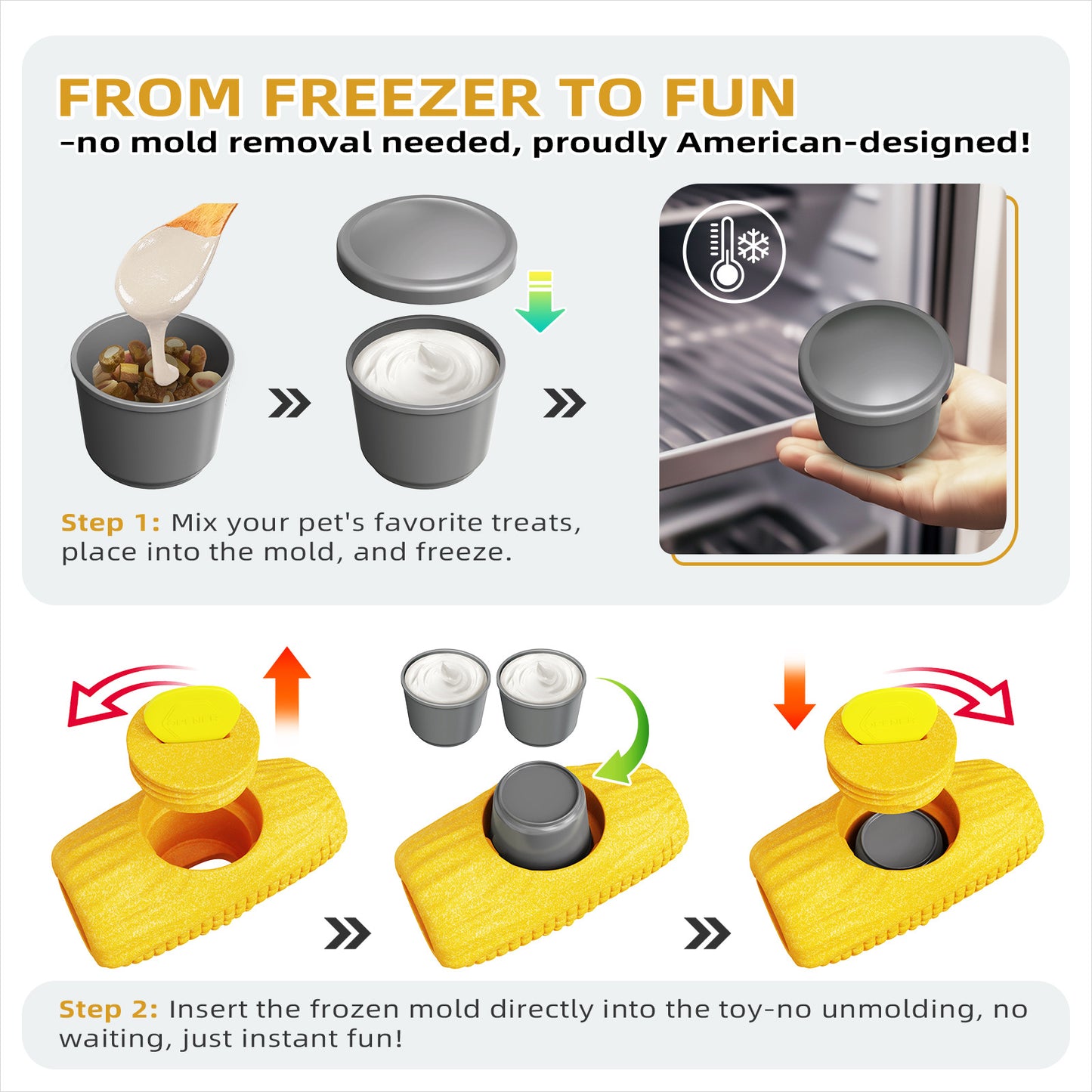 Dog Frozen Treat Toys to Keep Them Busy - Interactive Dog Puzzle Toys with Frozen Mold, Indestructible Aggressive Chew Toys for Large Dogs, Food Grade-Easy to Clean-Reduce Anxiety-Safe Chewing
