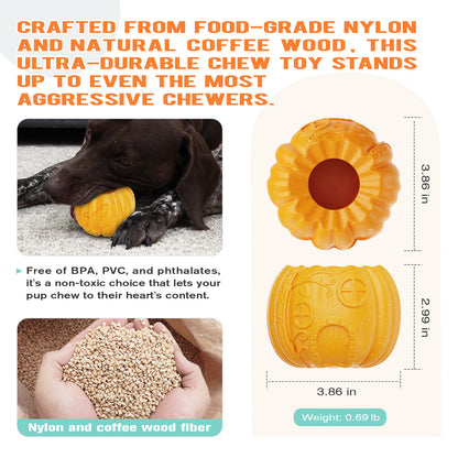 Dog Treat Toys, Pumpkin-Shaped Dog Treat Ball, Dog Frozen Treat Toy with 2 Freeze Bowls, Dog Toy Treat Dispenser, Dog Enrichment Toys, Fillable Slow Feeder and Lick Bowl for Dogs Set