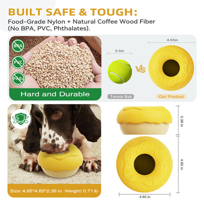 Dog Chew Toy for Aggressive Chewers, Freezable Lick Treat Dispenser, Stuffable Lick Toy, Interactive Enrichment, Long Lasting Puzzle Boredom Buster for Medium & Large Dogs - Pink Donut