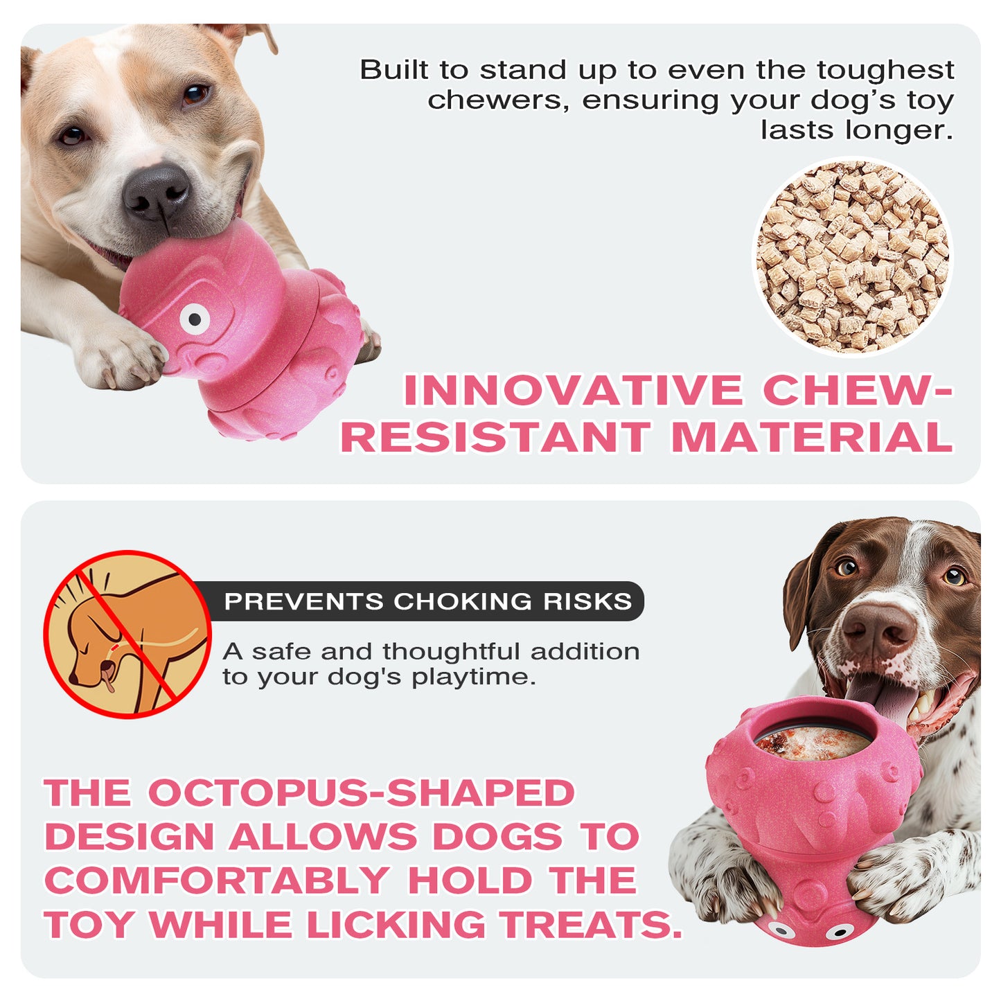 3-in-1 Dog Frozen Treat Ball, Large Size, No-Transfer Fill & Freeze Lick Cup, Treat Dispenser & Tough Chew Toy, Long-Lasting Enrichment Toy for Dogs