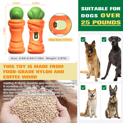 Dog Bully Stick Holder – Safe Chew Toy for Aggressive Chewers, Fun Carrot Design, Prevents Choking, Long-Lasting Treat Time, Ideal for Small to Large Dogs (Carrot Style-7in)