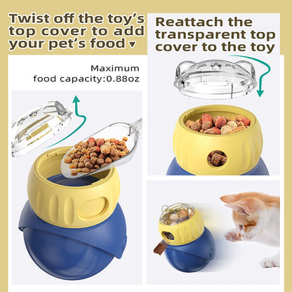 Cat Interactive Puzzle Toy, Adjustable Treat Dispenser for Indoor Cats, Safe Material Kitty Enrichment Toy for IQ Training, Mental Stimulation, Relieve Boredom, Gifts