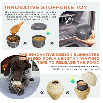 Indestructible Frozen Treat Dispenser Dog Chew Toy, Interactive Enrichment Dog Toy for Small Medium Large Dogs.Dog Puzzle Toy for Indoor Outdoor Play