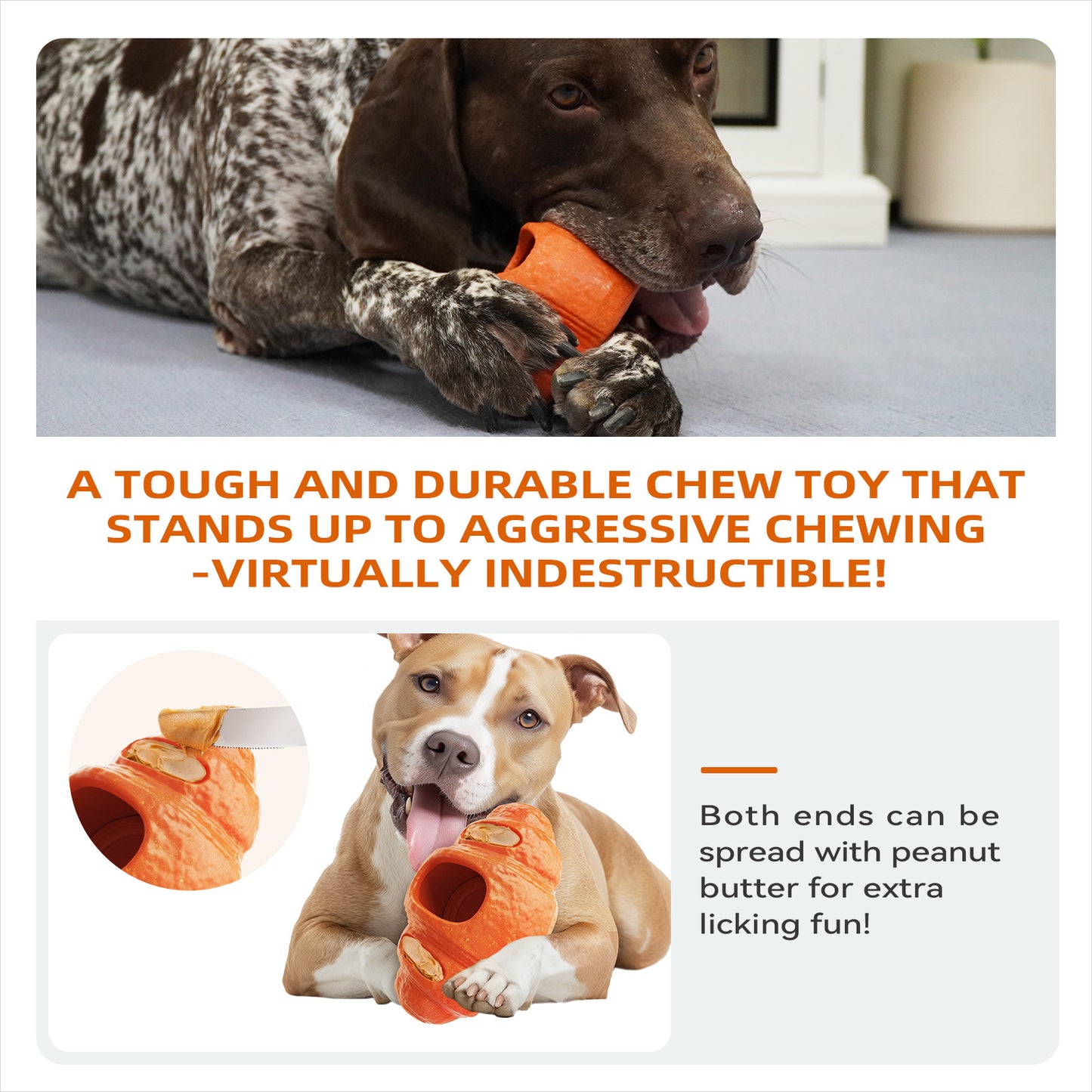 Durable Frozen Dog Chew Toy for Aggressive Chewers,Interactive Treat Dispensing Toy for Crate Training & Anxiety Relief,Food-Grade Nylon, Coffee Wood Fiber, Easy to Clean,For Medium & Large Dogs