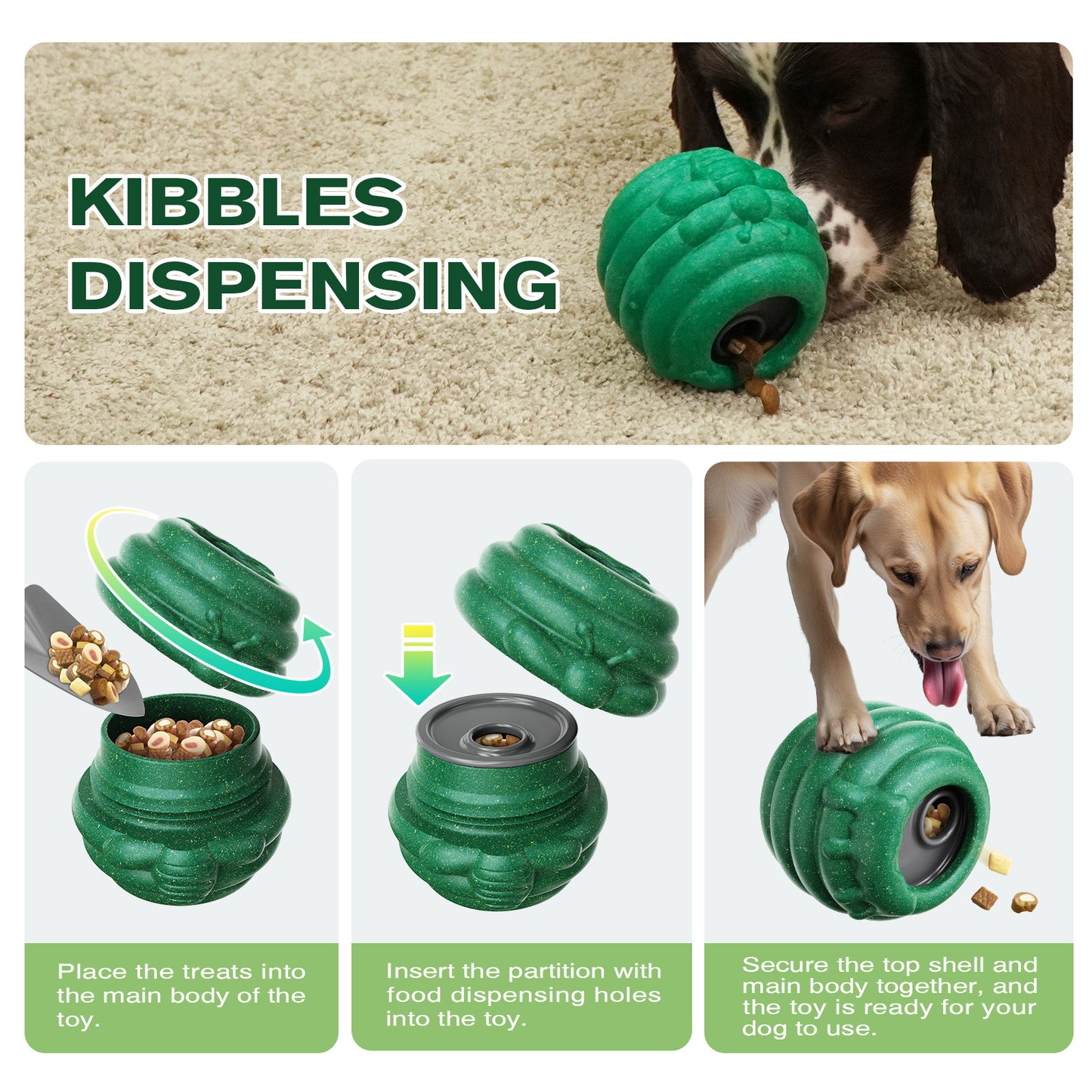 Durable Dog Toys, Fillable Dog Treat Dispenser and Enrichment Peanut Butter Frozen Licking Toys in Honey Pot Shape, Interactive and Mental Stimulation Toys for Large Dogs to Keep Them Busy