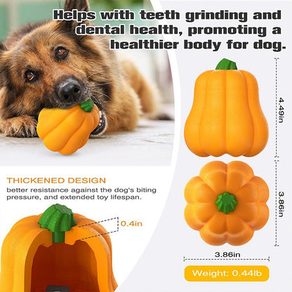 Large Dog Chew Toy with Squeaker, Tough TPR Pumpkin Toy for Strong Chewers (40 lbs+), Textured Dental Ridges, Outdoor & Water Play, Dog Pool, Beach & Fetch Toys for Summer
