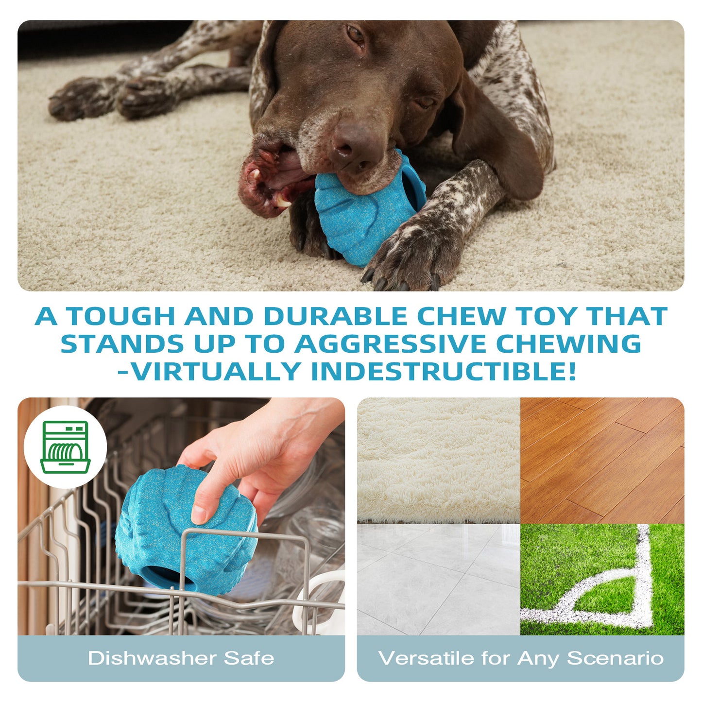 Dog Chew Toy for Aggressive Chewers, Freezable Lick Treat Dispenser, Stuffable Lick Toy, Interactive Enrichment, Long Lasting Puzzle Boredom Buster for Medium & Large Dogs - Yellow Starfish