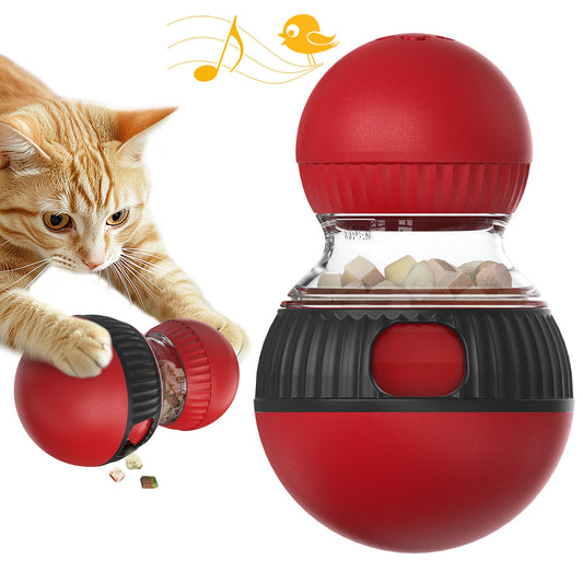 Cat Interactive Toys,Cat Treat Dispenser,Cat Toys for Indoor Cats,Sound Cat Puzzle Feeder Stimulating Activity,Portion Control Slow Feeder with Adjustable Food Intake,Suitable for Kitten and Adult Cat