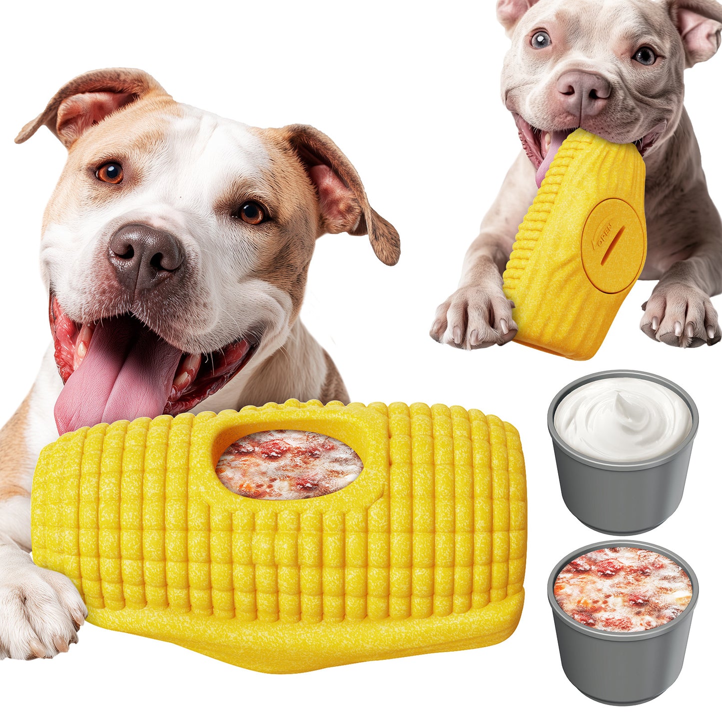 Dog Frozen Treat Toys to Keep Them Busy - Interactive Dog Puzzle Toys with Frozen Mold, Indestructible Aggressive Chew Toys for Large Dogs, Food Grade-Easy to Clean-Reduce Anxiety-Safe Chewing