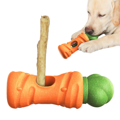 Dog Bully Stick Holder – Safe Chew Toy for Aggressive Chewers, Fun Carrot Design, Prevents Choking, Long-Lasting Treat Time, Ideal for Small to Large Dogs (Carrot Style-7in)