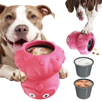 3-in-1 Dog Frozen Treat Ball, Large Size, No-Transfer Fill & Freeze Lick Cup, Treat Dispenser & Tough Chew Toy, Long-Lasting Enrichment Toy for Dogs
