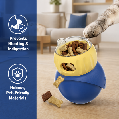 Cat Interactive Puzzle Toy, Adjustable Treat Dispenser for Indoor Cats, Safe Material Kitty Enrichment Toy for IQ Training, Mental Stimulation, Relieve Boredom, Gifts