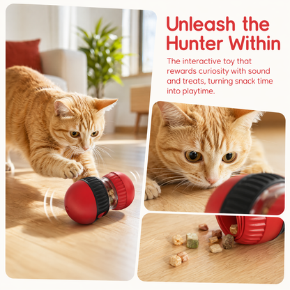 Cat Interactive Toys,Cat Treat Dispenser,Cat Toys for Indoor Cats,Sound Cat Puzzle Feeder Stimulating Activity,Portion Control Slow Feeder with Adjustable Food Intake,Suitable for Kitten and Adult Cat