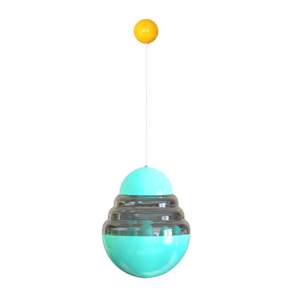 Interactive Cat Food Dispenser Ball Toy with Yellow Ball, Multi-Level Puzzle Feeder, ABS Material, 100x100x125mm, Sound Activated