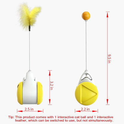 Interactive Cat Toys Catnip Ball Toy,Cat Toys Chaser for Indoor Cats,Cat Balance Swing Car Toy,360 Degree Self Rotating Ball Car Toy