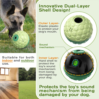 Dog Treat Dispenser, XL-Size, Wobble Giggle Ball, Roll Herding Egg, Tough Chew Toy for Large Aggressive Chewers, Interactive Indoor & Outdoor Play