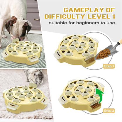 Level 2-in-1 Dog & Cat Puzzle Toy, Mental Stimulation for Dogs Indoor | XL Size, 2-Level puzzle adds mental stimulation for dogs and cats through sniffing, pawing, and reward-based play.