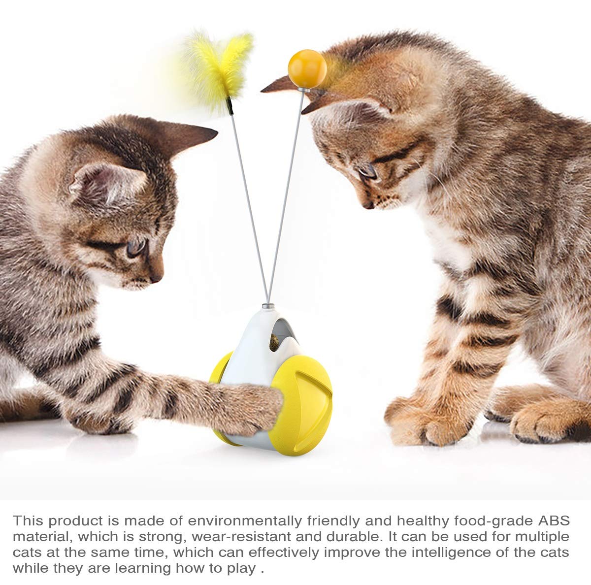 Interactive Cat Toys Catnip Ball Toy,Cat Toys Chaser for Indoor Cats,Cat Balance Swing Car Toy,360 Degree Self Rotating Ball Car Toy