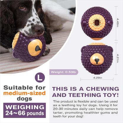 3 in 1 Large-Size Raspberry Dog Fillable Lick Treat Toy,Long-Lasting Ultimate Boredom Buster, Kibble Dispenser Food Ball & Dogs Chew Toys BPA-Free