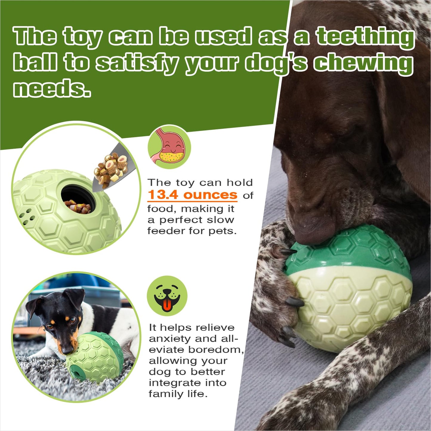 Dog Treat Dispenser, XL-Size, Wobble Giggle Ball, Roll Herding Egg, Tough Chew Toy for Large Aggressive Chewers, Interactive Indoor & Outdoor Play