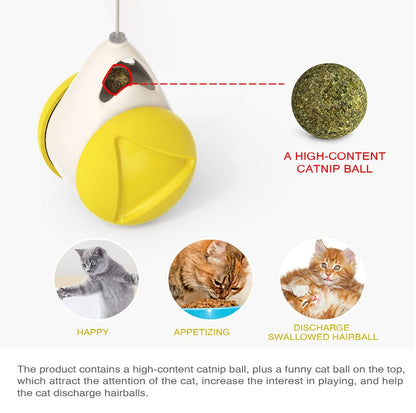 Interactive Cat Toys Catnip Ball Toy,Cat Toys Chaser for Indoor Cats,Cat Balance Swing Car Toy,360 Degree Self Rotating Ball Car Toy