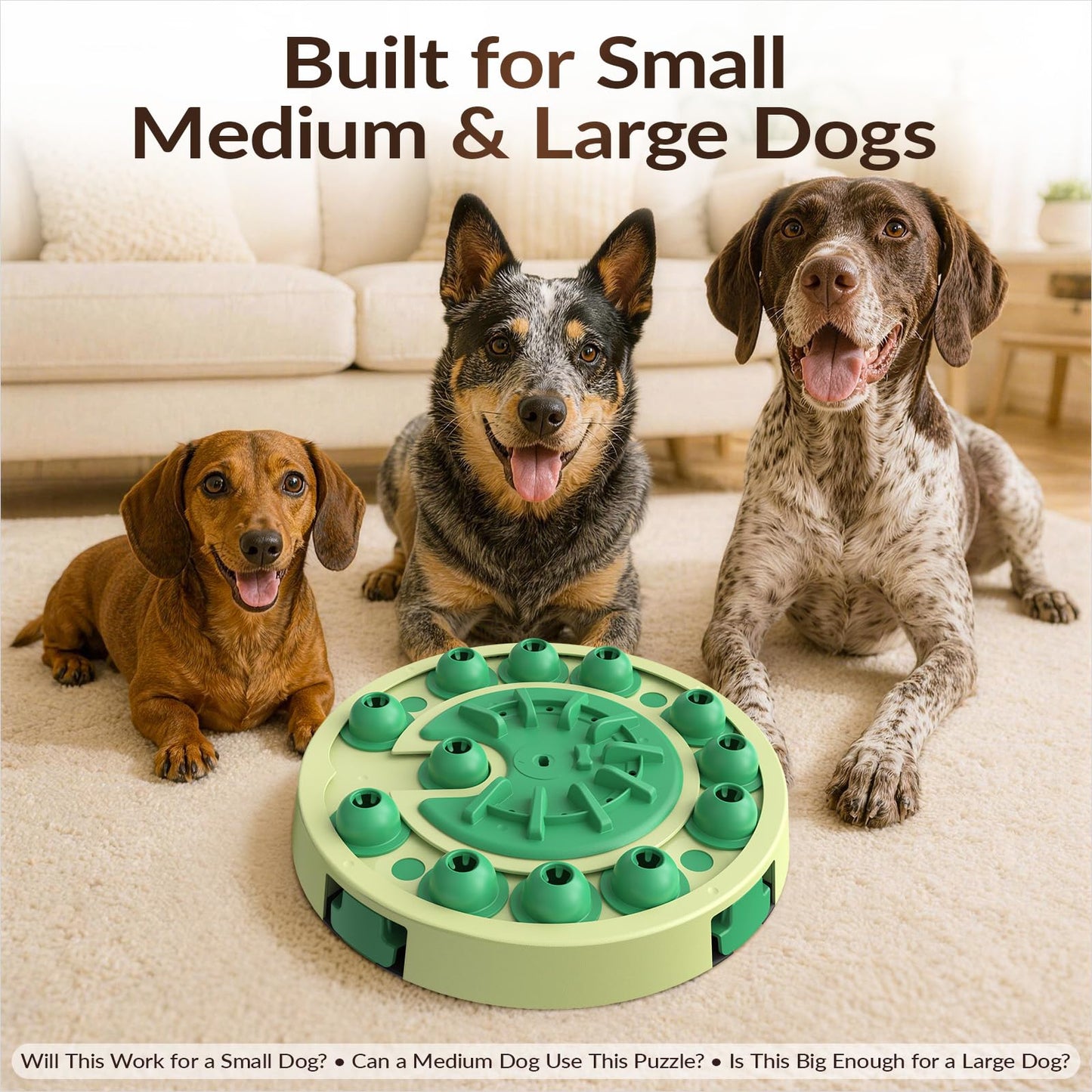 Dog Puzzle Toy, Large Size, 3 Levels of Step-by-Step Challenge, 4 Ways to Play Beginner to Advanced Slow Feeder & Mental Stimulation for Smart Dogs Enrichment Toys