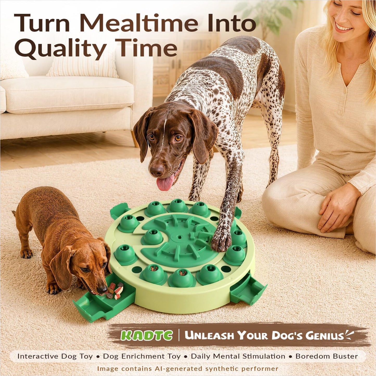 Dog Puzzle Toy, Large Size, 3 Levels of Step-by-Step Challenge, 4 Ways to Play Beginner to Advanced Slow Feeder & Mental Stimulation for Smart Dogs Enrichment Toys