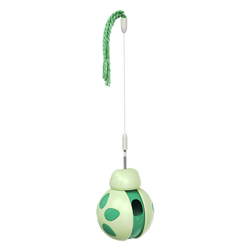 Cat Treat Interactive Toy, Indoor Puzzle Slow Feeding Mental Stimulation Sliding Rolling Cat Toy Ball with Cat Teaser, Cat Treat Dispenser Toy for Large, Medium and Small Cats