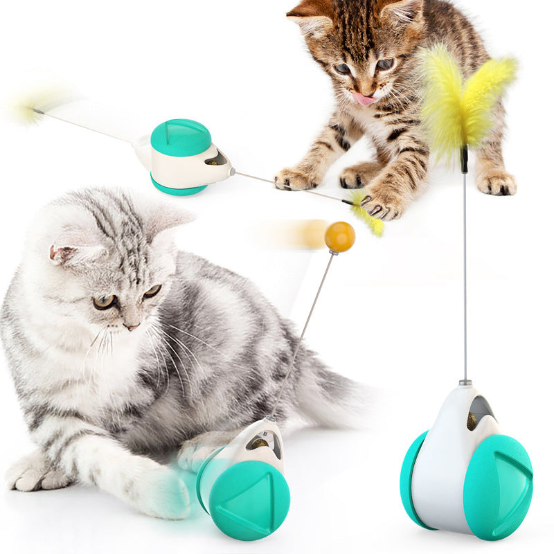 Interactive Cat Toys Catnip Ball Toy,Cat Toys Chaser for Indoor Cats,Cat Balance Swing Car Toy,360 Degree Self Rotating Ball Car Toy
